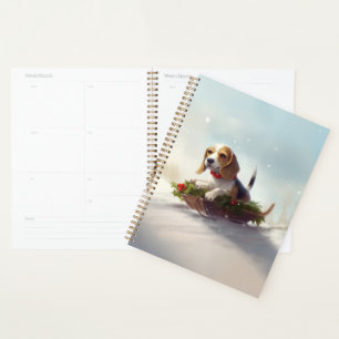 Beagle Weihnachten Schnee Winter Planer