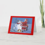 Beagle Weihnachten Weihnachten und Snowman Grußkar<br><div class="desc">Familie und Freunde während der Ferienzeit zu erinnern ist eine wunderbare Möglichkeit, in Touch mit den Menschen behalten, die Sie Liebe und Pflege. Ich habe diese Hundeausweise mit Liebe und Sorgfalt erstellt, und ich bin sicher, dass jeder, der Hunde Lieben hat, sich freuen wird, sie zu erhalten. Sie haben die...</div>