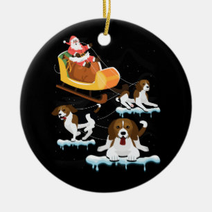 Beagle Weihnachten Weihnachtsfeier Beagle Rentierh Keramik Ornament