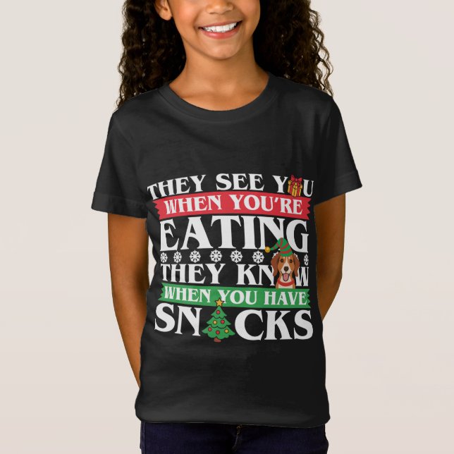 Beagle Weihnachts-Beagle Lover T-Shirt (Vorderseite)