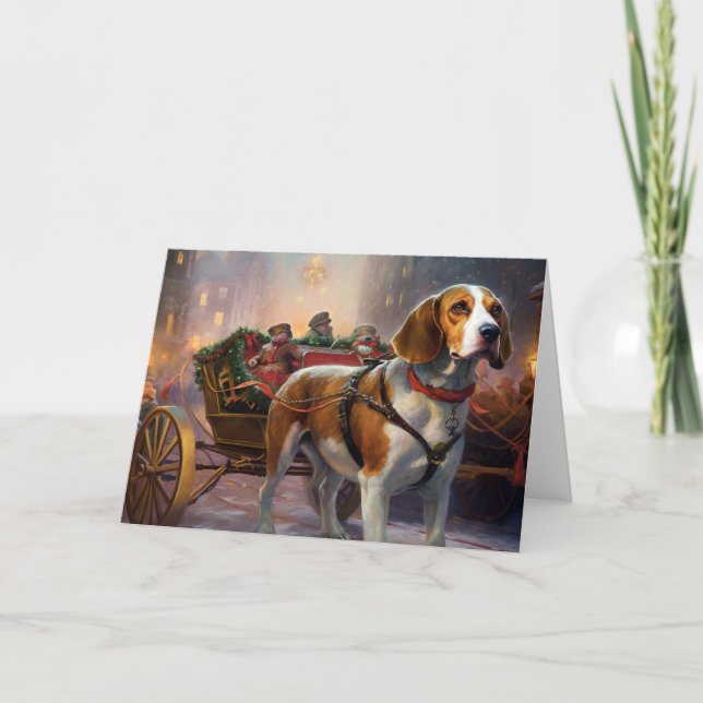 Beagle Weihnachts-Feiertage Karte (Vorderseite)