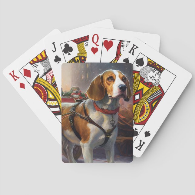 Beagle Weihnachts-Feiertage Spielkarten (Rückseite)