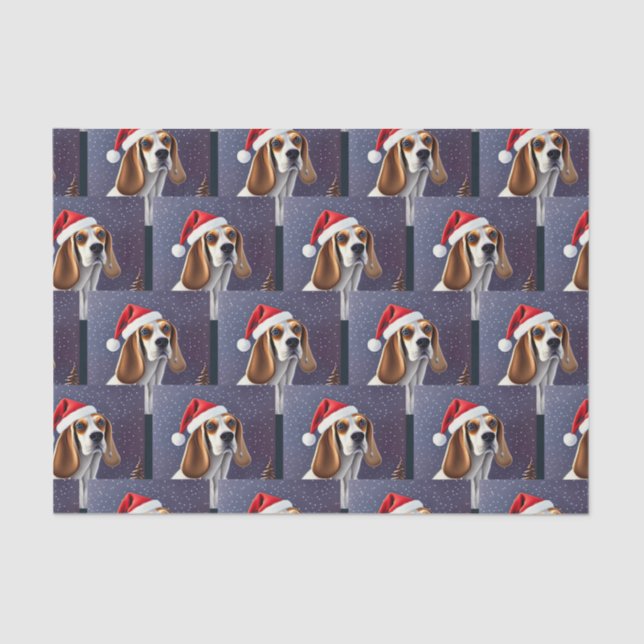 Beagle Weihnachts-Weihnachtszeitung Seidenpapier (Vorderseite)