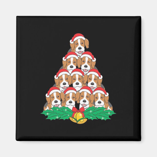 Beagle Weihnachtsbaum Beagle Hund Lover Urlaub Magnet (Vorne)