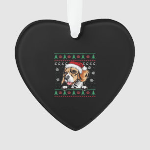 Beagle Weihnachtsbaum Hund Xmas Oversifizierter T  Ornament