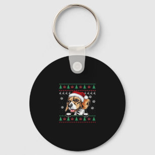 Beagle Weihnachtsbaum Hund Xmas Oversifizierter T Schlüsselanhänger