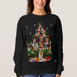 Beagle Weihnachtsbaum Lichter Funny Dog Xmas Gesch Sweatshirt