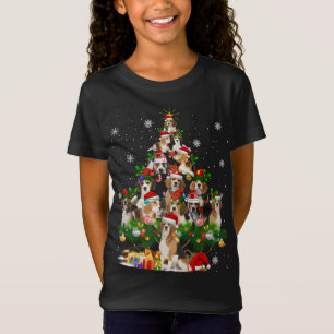 Beagle Weihnachtsbaum Lichter Funny Dog Xmas Gesch T-Shirt