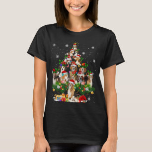 Beagle Weihnachtsbaum Lichter Funny Dog Xmas Gesch T-Shirt