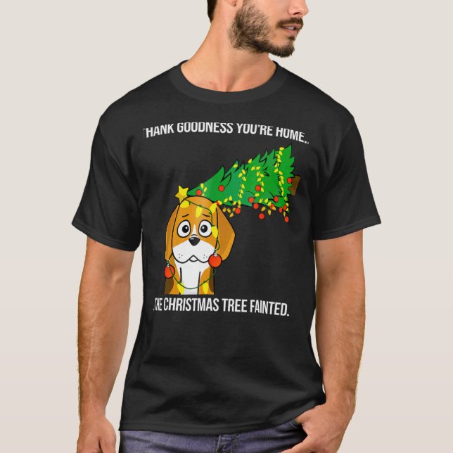 Beagle Weihnachtsbaum Ohnmacht T-Shirt (Vorderseite)