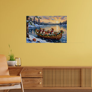 Beagle Weihnachtsboot-Feiertag Poster