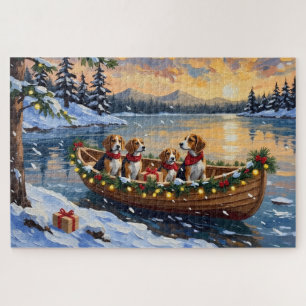 Beagle Weihnachtsboot-Feiertag Puzzle