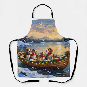 Beagle Weihnachtsboot Urlaub Schürze