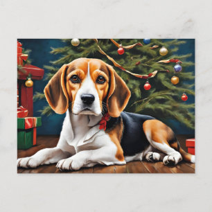 Beagle Weihnachtsfeiertag Postkarte
