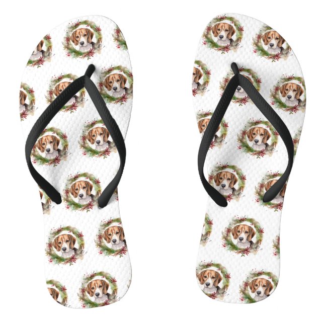 Beagle Weihnachtsfest Flip Flops (Fußbett)