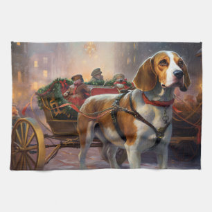 Beagle Weihnachtsfestzeit Geschirrtuch