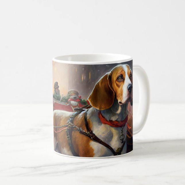 Beagle Weihnachtsfestzeit Kaffeetasse (VorderseiteRechts)