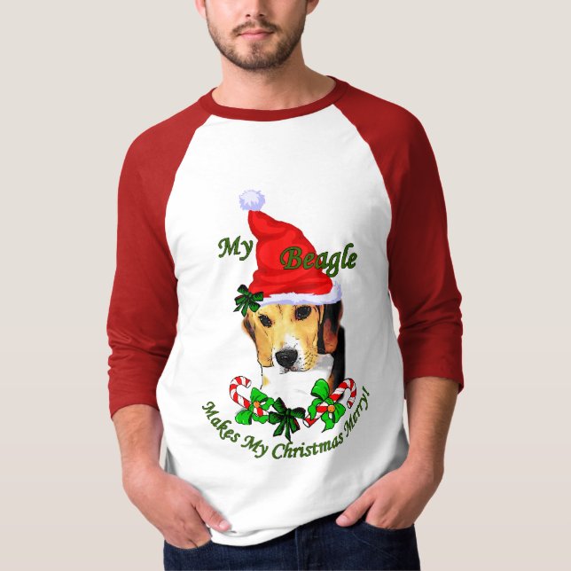 Beagle Weihnachtsgeschenke T-Shirt (Vorderseite)