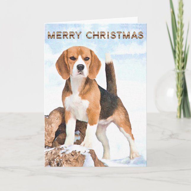 Beagle Weihnachtsgrußkarten Feiertagskarte (Vorderseite)