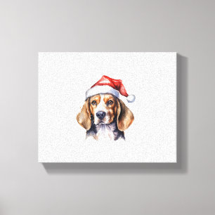Beagle Weihnachtshund Leinwanddruck