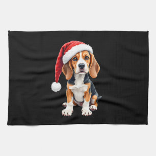 Beagle Weihnachtshund Long Sleeve T - Shirt Geschirrtuch