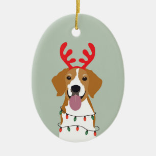Beagle Weihnachtshund Merry Woofmas Keramik Ornament