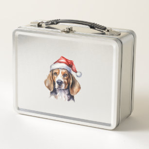 Beagle Weihnachtshund Metall Brotdose
