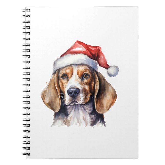 Beagle Weihnachtshund Notizblock (Vorderseite)