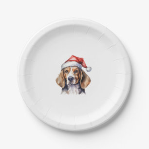 Beagle Weihnachtshund Pappteller