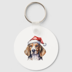 Beagle Weihnachtshund Schlüsselanhänger