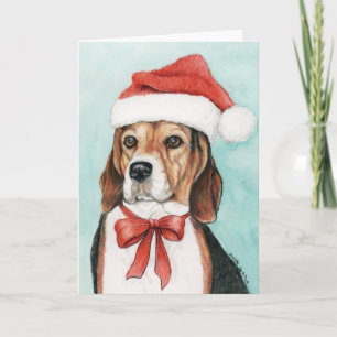 Beagle-Weihnachtshundekunst-Gruß-Karte Feiertagskarte