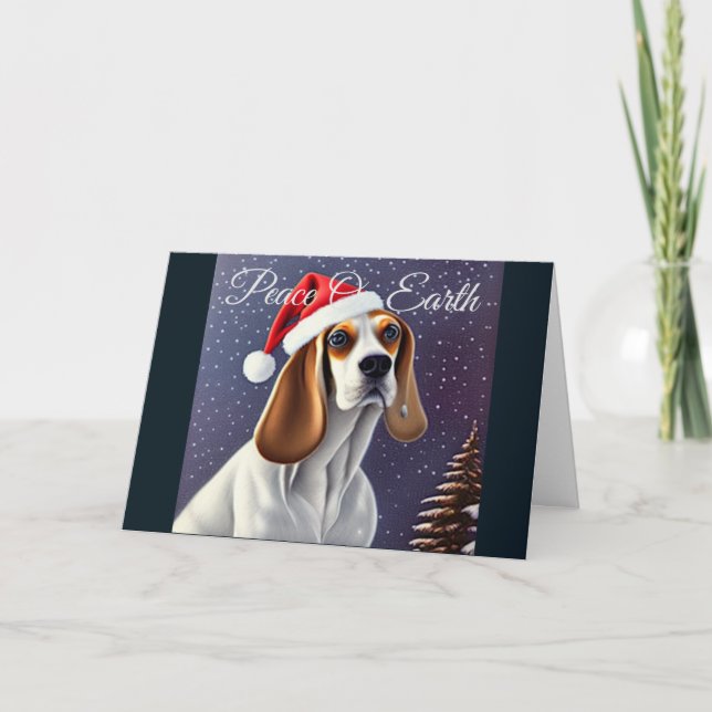 Beagle, Weihnachtskarte Feiertagskarte (Vorderseite)