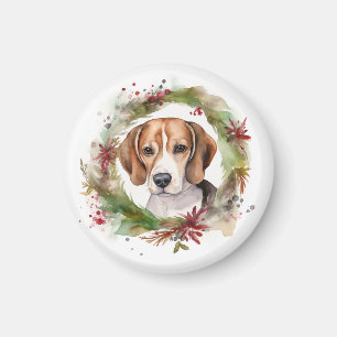 Beagle-Weihnachtskranz Festiver Hund Magnet