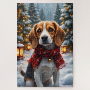 Beagle-Weihnachtskunst Puzzle