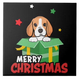 Beagle Weihnachtsmann Hunde Liebhaber Frohe Weihna Fliese