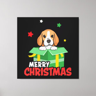 Beagle Weihnachtsmann Hunde Liebhaber Frohe Weihna Leinwanddruck