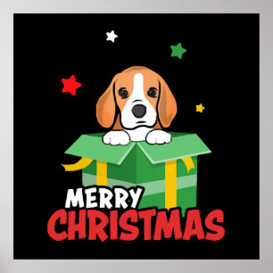 Beagle Weihnachtsmann Hunde Liebhaber Frohe Weihna Poster