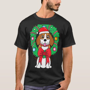 Beagle Weihnachtsmann Mama Vater Hund T-Shirt