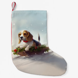 Beagle Weihnachtsschnee im Winter Kleiner Weihnachtsstrumpf