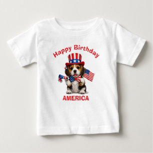 Beagle-Welpe (2s) Patriotisches Kinder-T-Shirt Baby T-shirt