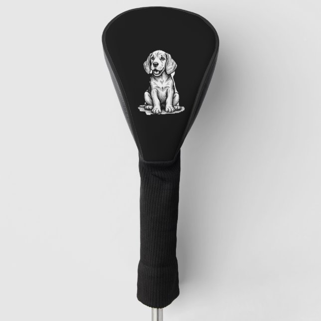 Beagle Welpe bezaubernd, Familientierfreund Tank z Golf Headcover (Vorderseite)