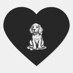 Beagle Welpe bezaubernd, Familientierfreund Tank z Herz-Aufkleber