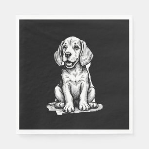 Beagle Welpe bezaubernd, Familientierfreund Tank z Serviette