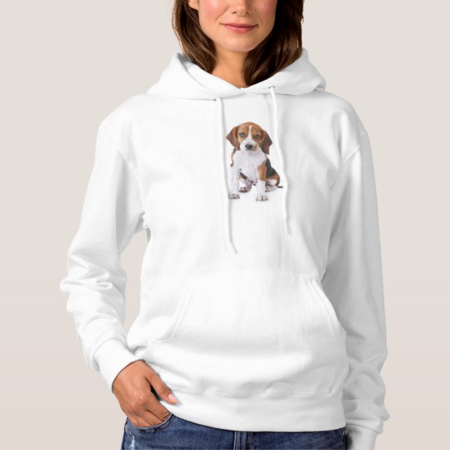 Beagle Welpe Dog Ladys Hooddie Sweatshirt (Vorderseite)