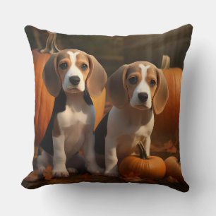 Beagle Welpe Herbst Kürbis Kissen
