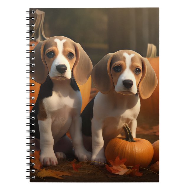 Beagle Welpe Herbst Kürbis Notizblock (Vorderseite)