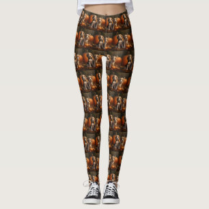 Beagle-Welpe Herbstfreude Kürbis Leggings