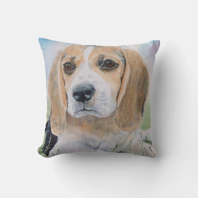 Beagle-Welpe Kissen (Vorderseite)