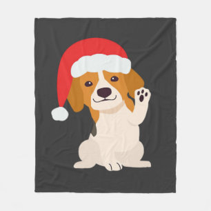 Beagle-Welpe mit Santahut für Hunde-Liebhaber Over Fleecedecke