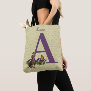 Beagle-Welpe Schmetterlinge Monogramm Anfangsbuchs